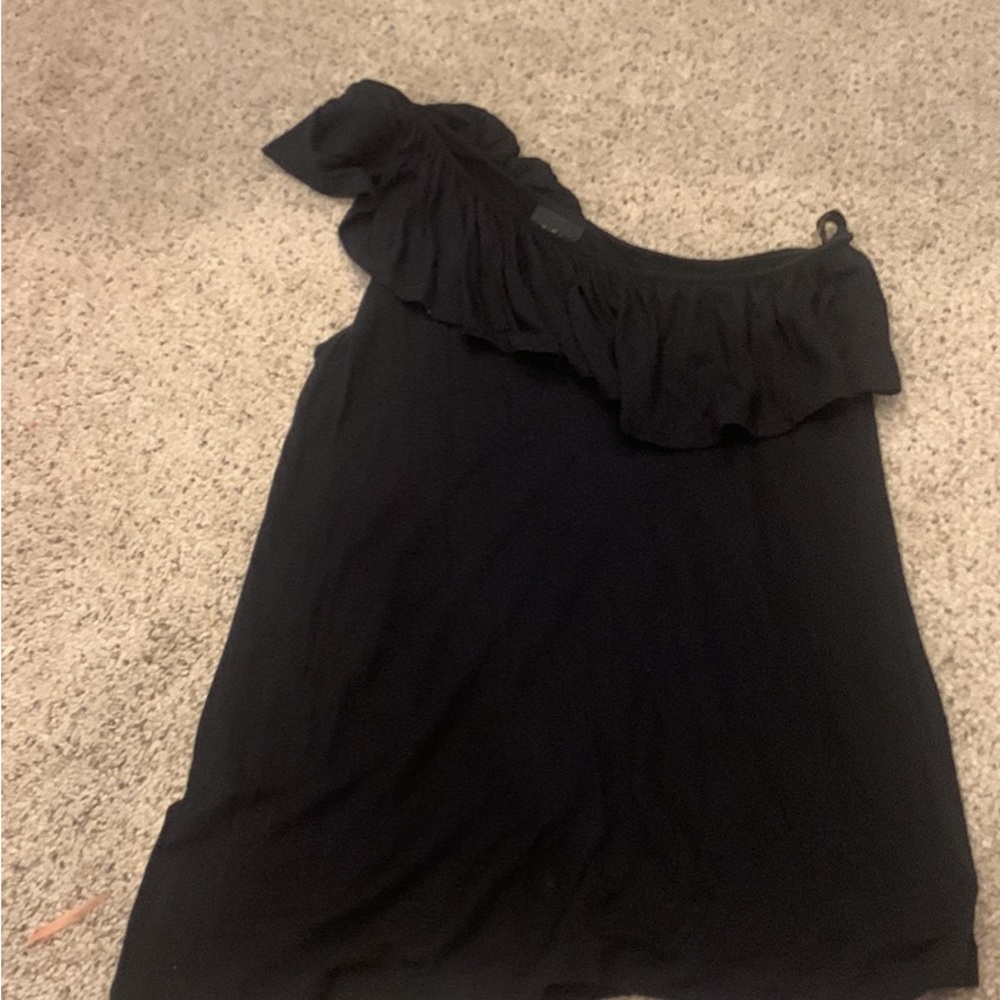 One Shoulder Black Top (XS)